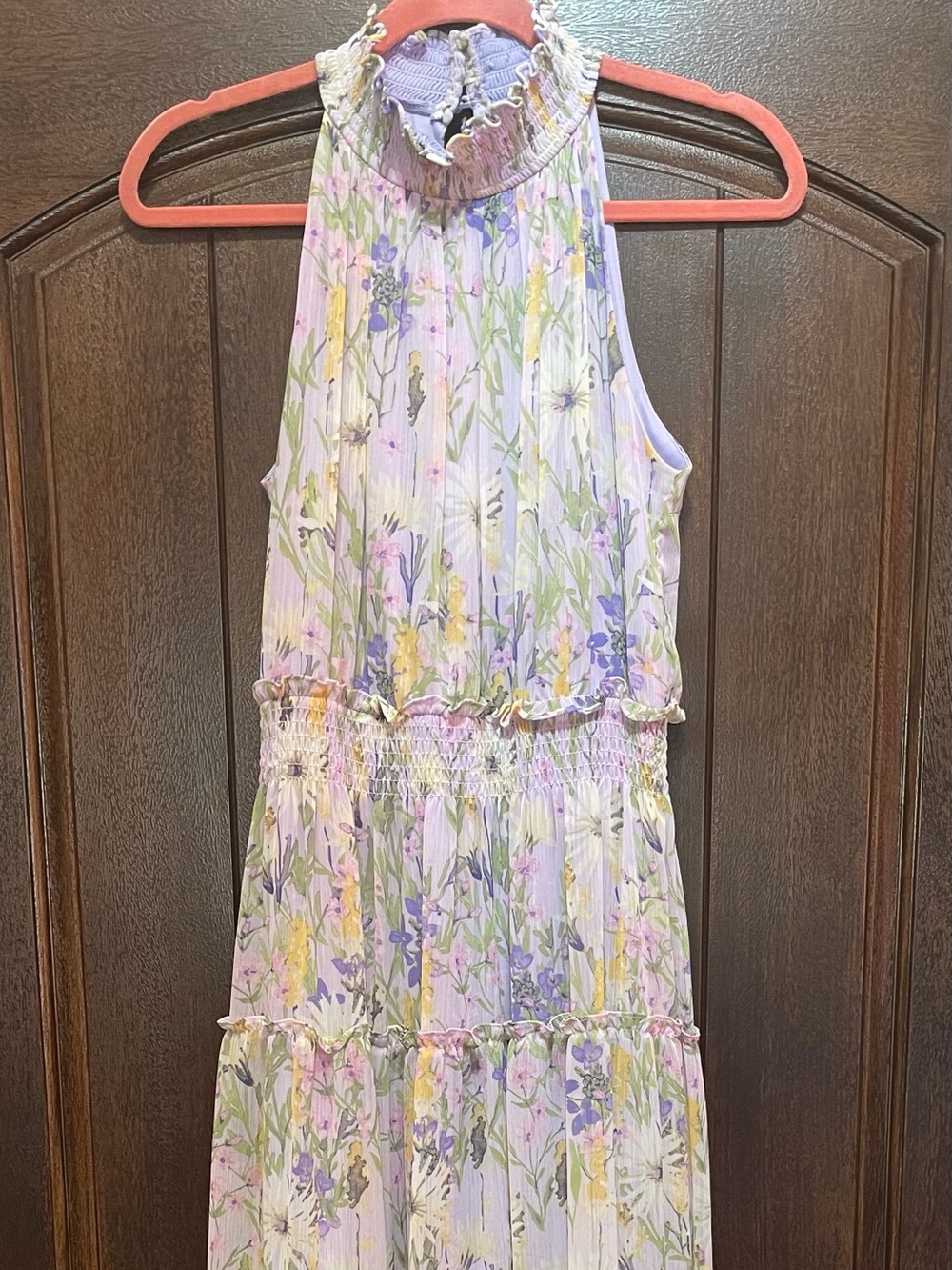 Taylor Lavender Floral Sleeveless Maxi Dress